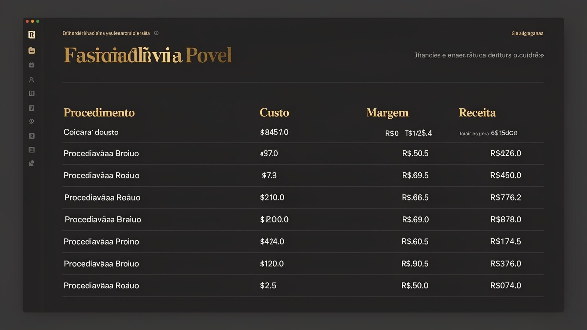 Tabela financeira no Notion
